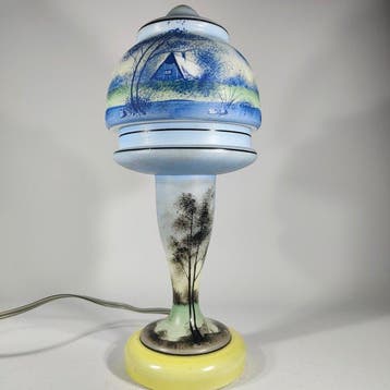 Novy Bor - Carl Palda - Lamp - gedecoreerde lamp art deco -