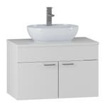 Wastafelkast Colorado 80 x 46 x 52 cm - Mat Wit - Badmeubel, Verzenden, Nieuw, Wastafelkast