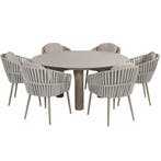 Eva Donato dining tuinset 160xH75 cm 7 delig keramiek latte, Ophalen of Verzenden, Nieuw