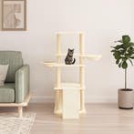 vidaXL Kattenmeubel met sisal krabpalen 133 cm crèmekleurig, Dieren en Toebehoren, Verzenden, Nieuw