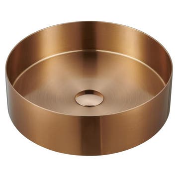 Waskom Sapho Aurum Rond 38 x 11 cm RVS Mat Koper, Ophalen of Verzenden, Nieuw