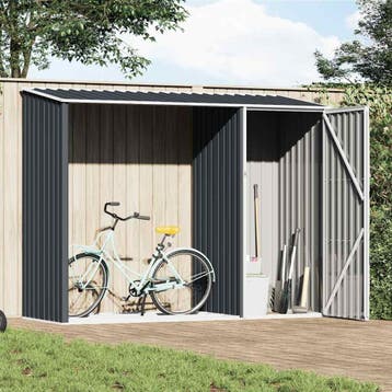 vidaXL Brandhoutschuur 245x98x159 cm gegalvaniseerd staal, Verzenden, Nieuw