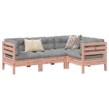 vidaXL 4-delige Loungeset met kussens massief douglas, Verzenden, Nieuw, Loungeset