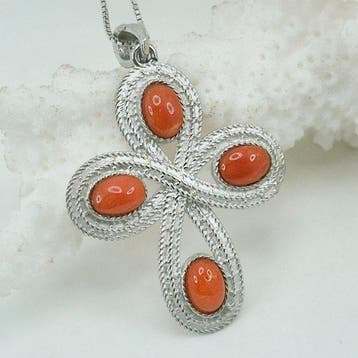 Koraal - Zilver, Zonder reservering - Ketting met hanger -, Antiek en Kunst