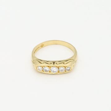 Zonder minimumprijs - Ring - 18 karaat Geel goud - 0.23ct., Nieuw