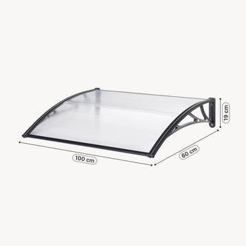 [en.casa] Deurluifel Mellerud afdak 100x60 cm transparant en, Verzenden, Nieuw
