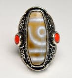 Tibetaanse DZI-kraal - Talisman - Ring