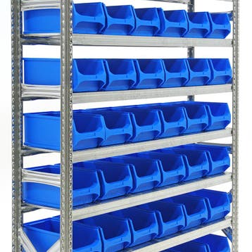 Stellingen met bakken combinatieset legbordstelling incl. 42, Ophalen of Verzenden