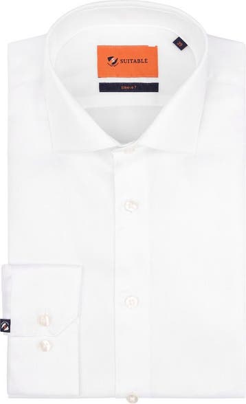 Suitable Overhemd Extra Lange Mouwen Twill Wit maat 52 Heren, Verzenden, Nieuw, Wit, Suitable