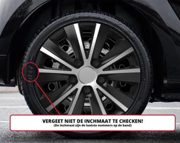 Versaco Rapide Wieldoppen - 15 inch - zilver met zwart - 4, Ophalen of Verzenden, Gebruikt