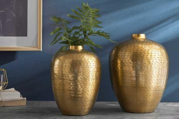 Elegantes Vasen 2er Set ORIENTAL 32cm goud im Rice, Huis en Inrichting, Woonaccessoires | Vazen, Ophalen of Verzenden, Nieuw