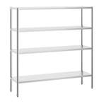 GGM Gastro | Rvs rek PREMIUM - 1800x500mm - met 4 schappen |, Verzenden