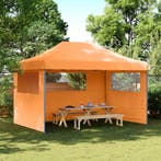 vidaXL Partytent inklapbaar pop-up met 3 zijwanden oranje, Tuin en Terras, Partytenten, Verzenden, Nieuw, Partytent