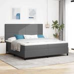 vidaXL LED Box Spring Bed Lichtgrijs en wit. 200 x 200 cm, Verzenden, Nieuw