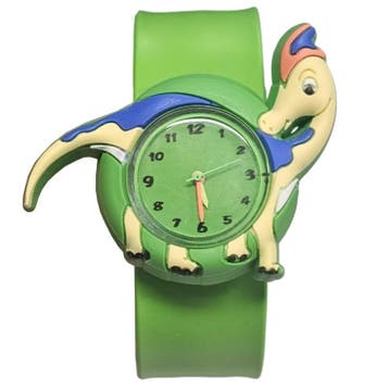 Fako® - Kinderhorloge - Slap On Mini - Dinosaurus - Groen, Sieraden, Tassen en Uiterlijk, Horloges | Kinderen, Verzenden, Nieuw