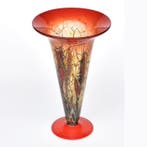 WMF - Karl Wiedmann - Vaas - Glas - Ikora trechtervaas, Antiek en Kunst, Antiek | Glas en Kristal