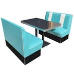 Hollywood Diner Retro Diner Set - Turquoise/Wit LAATSTE SET, Verzamelen, Ophalen, Gebruikt
