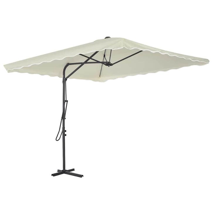vidaXL Parasol met stalen paal 250x250 cm zandkleurig, Tuin en Terras, Parasols, Nieuw, 2 tot 3 meter, Verzenden