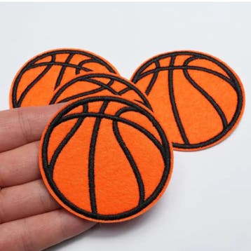 Embleem - basketbal - 6 cm - applicatie - opstrijken - st..., Ophalen of Verzenden, Nieuw, Overige typen