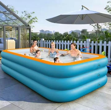 Opblaasbaar Familiezwembad – Groot PVC Rechthoekig, Duurzaam, Verzenden, Nieuw