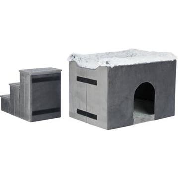 Trixie hondenmand huis harvey met trap grijs / wit, Dieren en Toebehoren, Verzenden, Nieuw