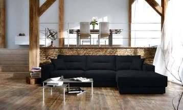 Loungebank Venray - loungebanken - Zwart, Nieuw, 150 cm of meer, Stof, 250 tot 300 cm