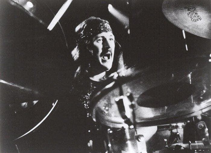 Warner Bros. - Led Zeppelin drummer John Bonham in The song, Antiek en Kunst, Kunst | Designobjecten