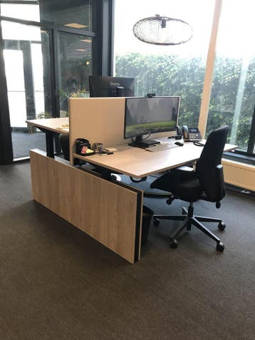 Gebruikte Duo-werkplek 160x80cm, Nieuw in verpakking