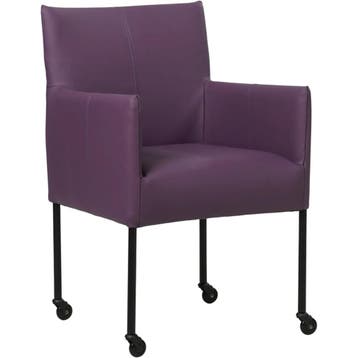 Paarse leren eetkamerstoelen, Ophalen of Verzenden, Nieuw, Leer