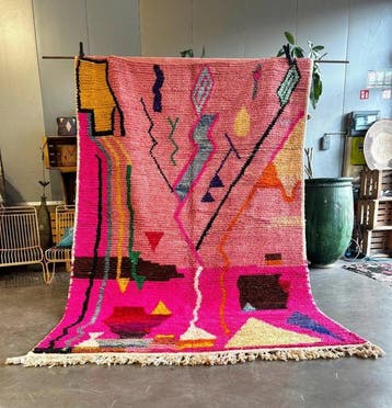 Kleurrijk Marokkaans Berbertapijt 190x300 cm – handgeweven, Huis en Inrichting, Stoffering | Tapijten en Kleden, Nieuw