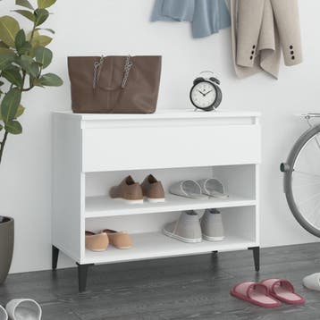 vidaXL Schoenenkast 70x36x60 cm bewerkt hout wit, Verzenden, Nieuw