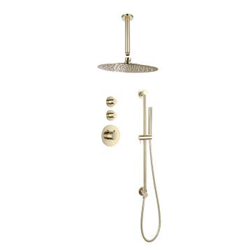 Sani Royal Pro Inbouw Regendouche Goud Geborsteld Messing, Nieuw