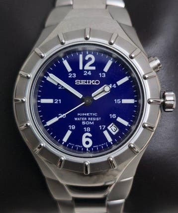 Seiko - Seiko Kinetic 5M42-0F00 – Esfera Azul – Acero