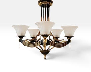 Plafondlamp - Brons, Kristal