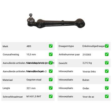 Draagarm Mitsubishi Galant 2.0 GLSTD (E5A, E7A, E8A) Van 199, Verzenden, Nieuw, Mitsubishi