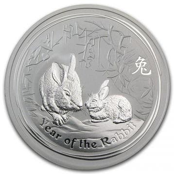 Lunar II - Year of the Rabbit - 10 oz 2011 (12.563 oplage), Verzenden, Losse munt, Zilver