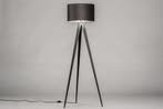 Rietveld Vloerlampen - Zwart, Zilvergrijs, Zilver - Stof, Me, Verzenden, Nieuw