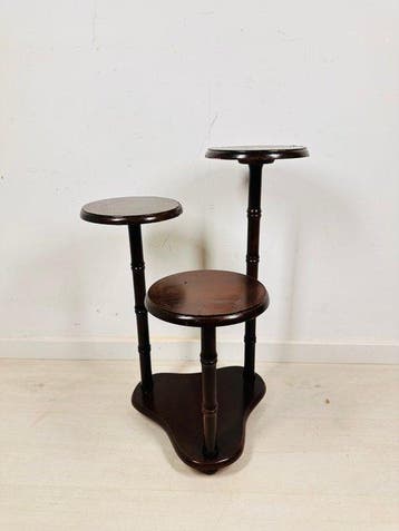 Standaard - Hout - Drie-laags plantenstatief van donker hout