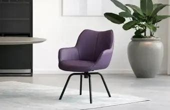Paarse leren eetkamerstoelen, Ophalen of Verzenden, Nieuw, Leer