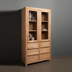 *WOONWINKEL* Tower Living Corona Vitrinekast Teak 2 Deurs, Huis en Inrichting, Kasten | Wandmeubels, Verzenden, Nieuw