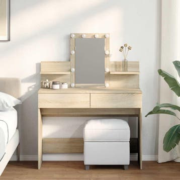 vidaXL Kaptafel met LED-verlichting 100x40x130 cm sonoma, Verzenden, Nieuw