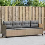 vidaXL Ligbed met kussens poly rattan beige, Verzenden, Nieuw
