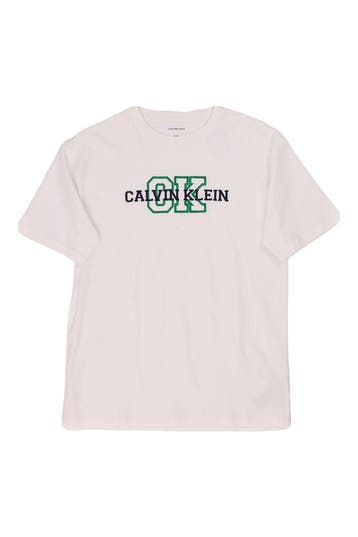 Calvin Klein T-shirt Jongens in maat 176 Wit, Verzenden, Zo goed als nieuw, Calvin Klein, Jongen of Meisje