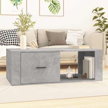 vidaXL Salontafel 100x50,5x35 cm bewerkt hout betongrijs, 100 tot 150 cm, Verzenden, Nieuw, 50 tot 100 cm