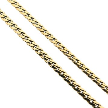 Gouden ketting met vaste hanger, saffier en diamant; 0,02..., Gebruikt, Ophalen of Verzenden, Met edelsteen, Goud