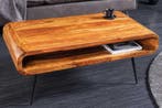 Massief houten salontafel ALPHA 90 cm bruin sheesham stenen, Huis en Inrichting, Tafels | Salontafels, Ophalen of Verzenden, Nieuw