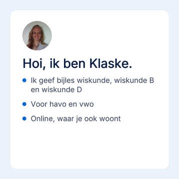 Wiskunde bijles online voor havo en vwo, Privéles, Bijles