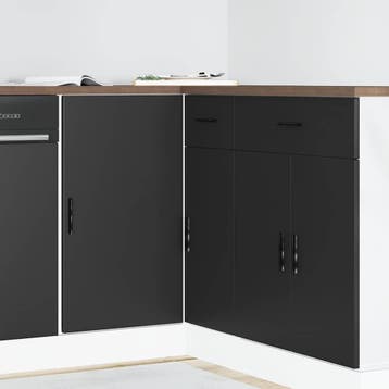 vidaXL Onderkast Lyon bewerkt hout zwart, Verzenden, Nieuw, Zwart