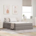 vidaXL Opslag bed met matras met matras Taupe 140 x 200 cm, Huis en Inrichting, Slaapkamer | Bedden, Verzenden, Nieuw