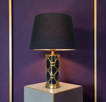 Lamp - Hollywood Regency-stijl - Keramiek en verguld metaal, Nieuw
